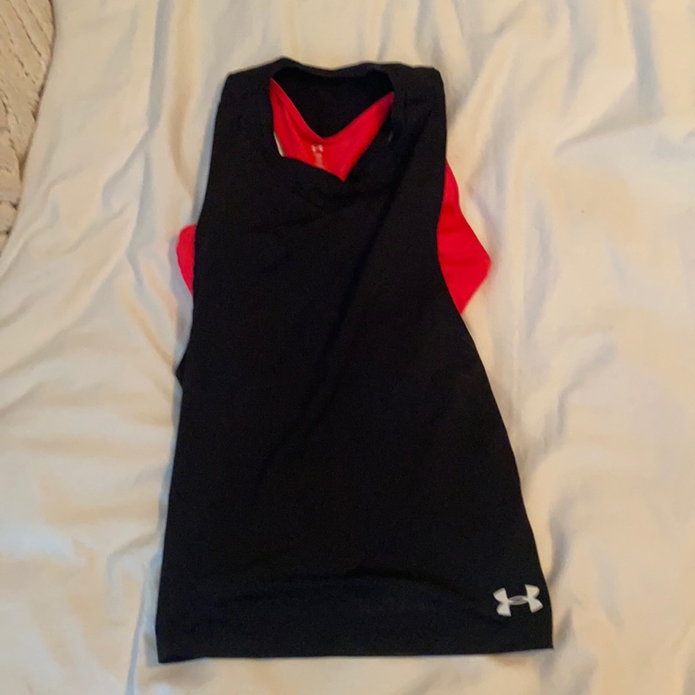 Under armour- youth girls sm black hot pink